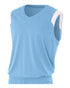 A4 Youth Moisture Management V-neck Muscle (NB2340), Color 'Light Blue/White'